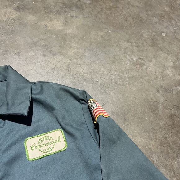 Vintage 70s Montgomery Ward Green Patches Workwear Jacket - Picture 5 of 7